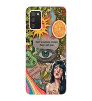 Samsung Galaxy A02S Uyumlu Vintage Kolaj Desenli Şeffaf Telefon Kılıfı