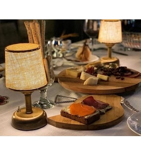 RİOLİGHT RETRO,RUSTİK,VİNTAGE LEDLİ PİLLİ ABAJUR GECE LAMBASI NOT: 1ADET FİYATIDIR (Eskitme Altın)