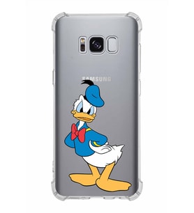 Samsung Galaxy S8  Köşe Korumalı Antişok Kapak Donald Duck Tasarımlı Şeffaf  Kılıf