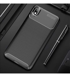 Xiaomi Redmi 7A Kılıf Karbon Silikon Case (Siyah)