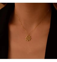 Kişiye Özel 925 Ayar Gümüş Gemi Dümen Model Kolye (Gold)