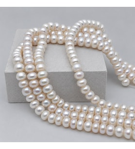 İnci Dizi Beyaz 8*10 mm – Doğal Doku Royal Seri (63300)
