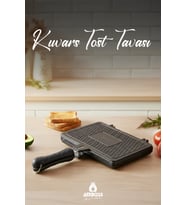 Kuvars Ocak Üstü Döküm Tost Tavası 25x18 cm, dayanıklı ve şık tasarım