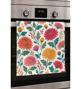 Valerine Life El Kurulama Havlusu 30x50cm Mutfak, Fırın için Pamuklu Emici Kasımpatı Bahçesi