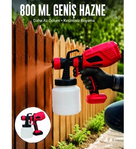 Kablosuz Kullanım Sunan Şarjlı Boya Püskürtme Tabancası