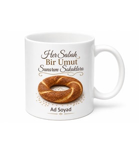 Simitçiye Gevrek Çıtır Simit Satanlara Sabah Kahvaltısı Kupa Bardak Hediye