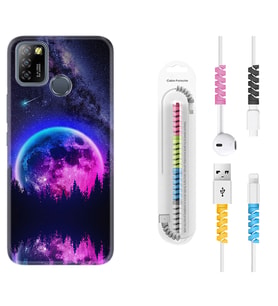 INFINIX Smart 4 5 6 Zero 8 S5 Pro Kılıf Kablo Koruma Spiral Silikon Star Planet 1652