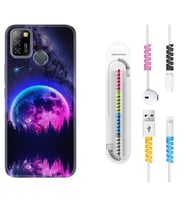 INFINIX Smart 4 5 6 Zero 8 S5 Pro Kılıf Kablo Koruma Spiral Silikon Star Planet 1652