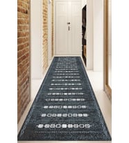 Dijital Baskılı Kaymaz Taban Yıkanabilir Modern Yolluk Ve Koridor Halısı NDU-SD-1011 (Gri)