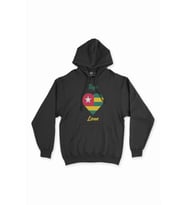 Lome Togo Bayraklı Kalpli Siyah Sweatshirt Hoodie