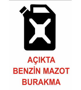 Açıkta Mazot ve Benzin Bırakma Sticker 20X28 Cm