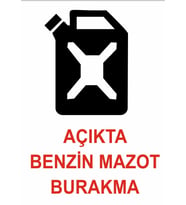 Açıkta Mazot ve Benzin Bırakma Sticker 20X28 Cm