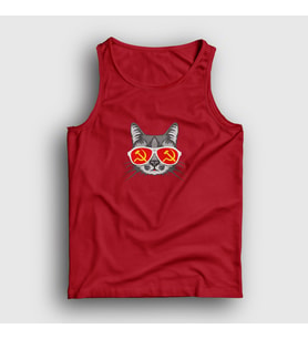 Presmono Unisex Kırmızı Funny Soviet Cat Kedi Atlet 402242tt (Kırmızı)