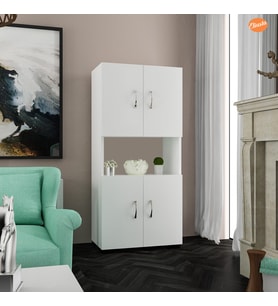 Modilayn Mutfak Dolabı Minifırın Mikrodalga Dolabı 4 Kapaklı Çok Amaçlı Banyo Dolabı Ofis Dolabı