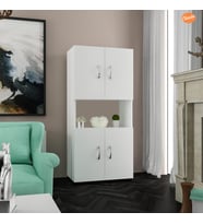Modilayn Mutfak Dolabı Minifırın Mikrodalga Dolabı 4 Kapaklı Çok Amaçlı Banyo Dolabı Ofis Dolabı