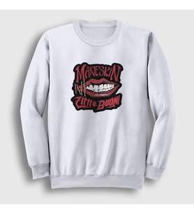 Presmono Unisex Beyaz Zitti E Buoni Band Maneskin Sweatshirt 364082tt (Beyaz)