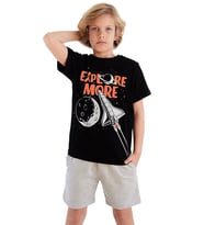 Explore Erkek Çocuk T-shirt Şort Takım (Siyah)