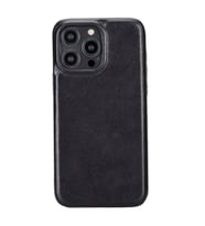 Apple iPhone 15 Pro Max Uyumlu Deri Arka Kapak ROCK RST1 (Siyah)