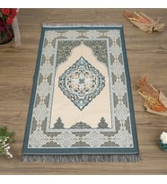 Hediyelik Tafta Seccade Mavi-Gold 68x110 cm - 200 gr
