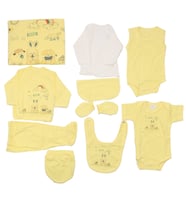 Unisex Sarı Best Friends Tavşan Desenli 10 Parça Hastane Çıkış Seti (Standart)