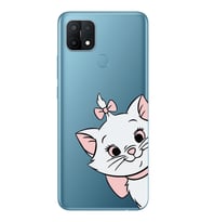 Oppo A15 / A15S Uyumlu Marie Kedicik Desenli Şeffaf Telefon Kılıfı