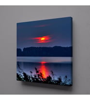 GÜN BATIMI DENİZ MANZARASI KANVAS TABLO 130x130cm (Karışık)
