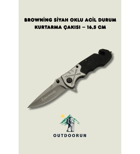 Browning Siyah Oklu Acil Durum Kurtarma Çakısı – 16,5 cm (Siyah Gümüş)