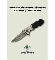 Browning Siyah Oklu Acil Durum Kurtarma Çakısı – 16,5 cm (Siyah Gümüş)