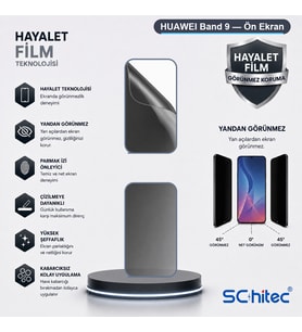 SChitec HUAWEI Band 9 Uyumlu Ön Yüzey Hayalet Privacy Hidrojel Ekran Koruyucu