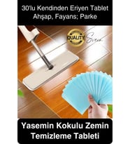 30 Adet Yasemin Kokulu Zemin Temizleme Tableti Levhaları Parke Cila Parlatma Uzun Süre Temizlik
