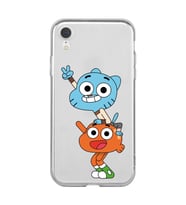 Iphone XR Uyumlu Gumball & Darwin Tasarımlı Şeffaf Telefon Kılıfı