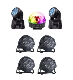 Quenlite Free Paket-3 Sahne Işık Sistemi Seti ( Top Küre Led Par Moving Head Robot)