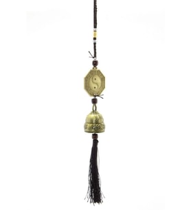 Feng Shui Bereket Şans Mutluluk Çanı Yin Yang Kapı Çanı Deprem Çanı (Gold)
