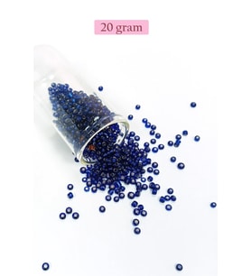 Dökme Cam Kum Boncuk (8/0) 3 mm - 20 Gram - Şeffaf Lacivert - BNC166