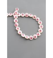 Sedef Doğal Taş Parlak Pembe Daire Kesim 9x3mm Dizi [AA]