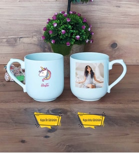 Unicorn Kupa Bardak Oval Fotoğraflı Doğum Günü Hediyesi