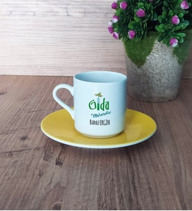 Gıda Mühendisi Türk Kahvesi Fincanı Sarı Mühendisler Günü Hediyesi