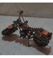 BİLYALI BRONZ METAL MOTOR (CROSS) EV ARKADAŞ VE OFİS DEKORATİF HEDİYE