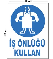 Metal İş Önlüğü Kullan 15cm x 20cm Uyarı Levhası Yönlendirme Tabelası