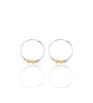 Söğütlü Silver Gümüş  18 mm renkli doricalı halka küpe (Gümüş)