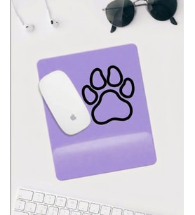 Sevimli Kedi Pati Desenli Mousepad – Mor Zemin Kaymaz Tabanlı Mousepad