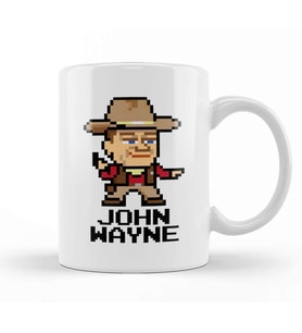 John Wayne Pixel Character Kupa Bardak Porselen