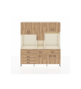 Hyperion Dolap 10 Raflı 6 Çekmeceli 8 Kapaklı 220x44x243 Aytaşı-Çam/Çam
