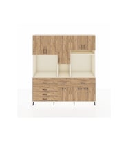 Hyperion Dolap 10 Raflı 6 Çekmeceli 8 Kapaklı 220x44x243 Aytaşı-Çam/Çam