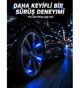 4'lü LED Sibop Işığı Hareket Sensörlü Araç Lastik Sibop Lambası