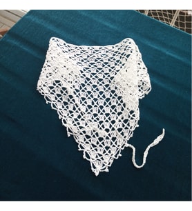 El Yapımı Dantel Eşarp - Bandana- Gömlek Fuları (Krem)