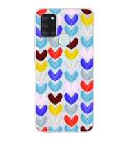 PrintiFy Samsung Galaxy A21s ile Uyumlu 1mm Slim Fit Water Color 1 Baskılı Şeffaf  Kılıf