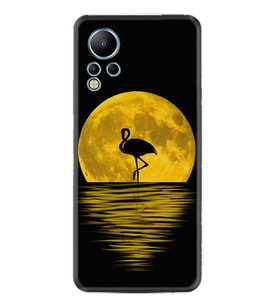 Infınix Note 12 Kılıf Silikon Desen Özel Seri Ay ve Flamingo 1775