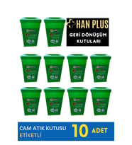 Sıfır Atık Çöp Kutusu 4'lü Set, Yeşil, Etiketli, Çevre Dostu