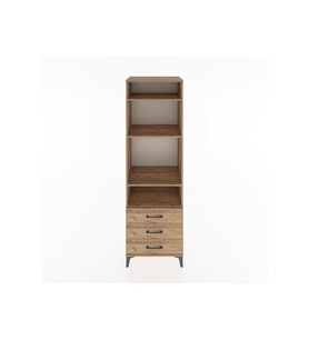 Hyperion Dolap 4 Raflı 3 Çekmeceli 60x44x195 Çam-Çam